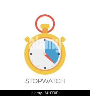 Stopwatch Icon Vector. Isolated on White Background. Trendy Flat Style. Stock Vector