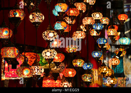 Lamps at the Grand Bazaar in Istanbul, Turkey. Stock Photo