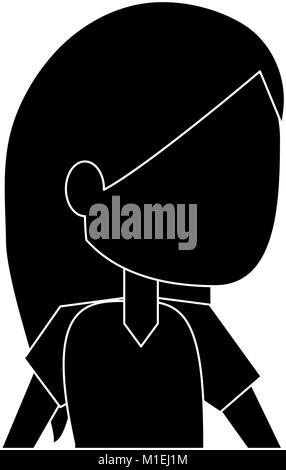 Girl kid cartoon faceless Stock Vector