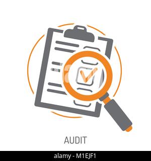 Audit and Test Flat Icon Set Stock Vector