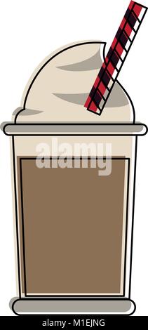 Cold coffee cup with chantilly Stock Vector