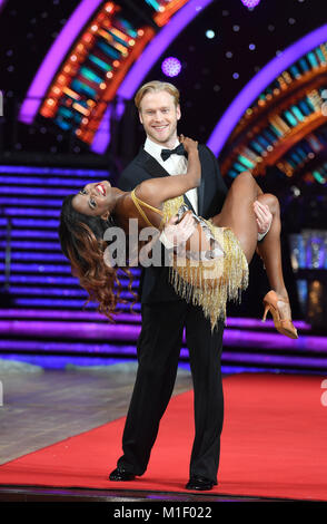 Jonnie Peacock & Oti Mabuse at  The Strictly Come Dancing Live Tour Photocall,  Arena Birmingham, Birmingham. Stock Photo