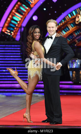 Jonnie Peacock & Oti Mabuse at  The Strictly Come Dancing Live Tour Photocall,  Arena Birmingham, Birmingham. Stock Photo