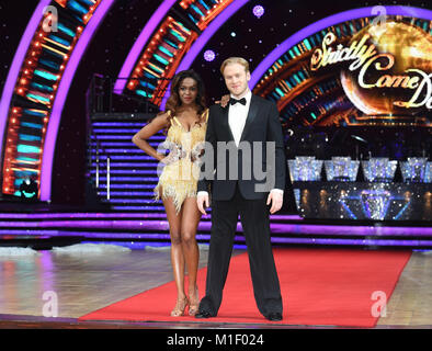 Jonnie Peacock & Oti Mabuse at  The Strictly Come Dancing Live Tour Photocall,  Arena Birmingham, Birmingham. Stock Photo