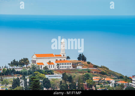 A view over the roof tops of buildings in Funchal, Madeira Stock Photo