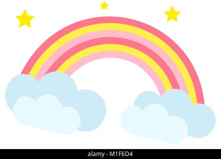 Rainbow icon, cartoon style. Isolated on white background. Vector illustration. Stock Vector