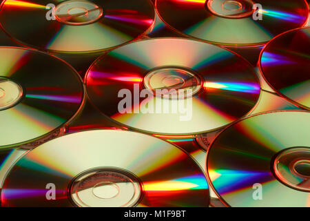 Colourful refraction effects on DVDs Stock Photo