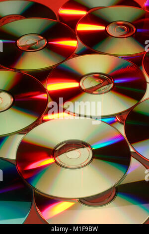 Colourful refraction effects on DVDs Stock Photo