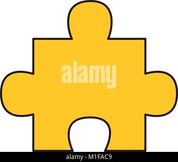 one piece jigsaw puzzle image Stock Vector