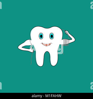 Healthy tooth character as a cute cartoon for cleaning teeth and ...