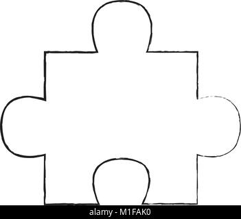 one piece jigsaw puzzle image Stock Vector