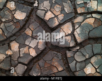 Dried mud flats along the Wirral Peninsula, England, UK Stock Photo