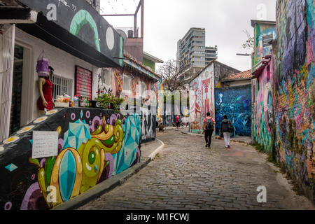 Beco do Batman (Batman Alley) in Vila Madalena - Sao Paulo, Brazil Stock Photo