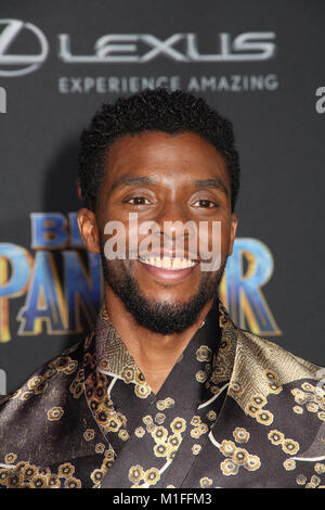 Chadwick Boseman  01/29/2018 The World Premiere of 'Black Panther' held at The Dolby Theatre in Los Angeles, CA Photo by Izumi Hasegawa / HollywoodNewsWire.co Stock Photo