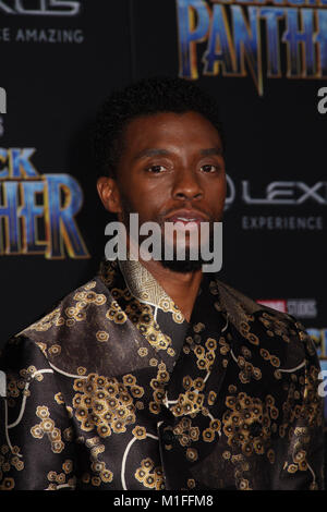 Chadwick Boseman  01/29/2018 The World Premiere of 'Black Panther' held at The Dolby Theatre in Los Angeles, CA Photo by Izumi Hasegawa / HollywoodNewsWire.co Stock Photo