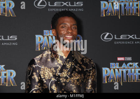 Chadwick Boseman  01/29/2018 The World Premiere of 'Black Panther' held at The Dolby Theatre in Los Angeles, CA Photo by Izumi Hasegawa / HollywoodNewsWire.co Stock Photo