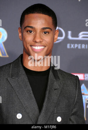 Los Angeles, California, USA. 29th Jan, 2018. Actor Keith Powers attends the World Premiere of Marvel Studios' 'Black Panther' at Dolby Theatre on January 29, 2018 in Los Angeles, California. Photo by Barry King/Alamy Live News Stock Photo