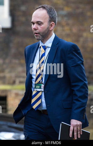 London, UK. 30th January, 2018. Gavin Barwell, Number 10 Chief of Staff, arrives at 10 Downing Street. Credit: Mark Kerrison/Alamy Live News Stock Photo