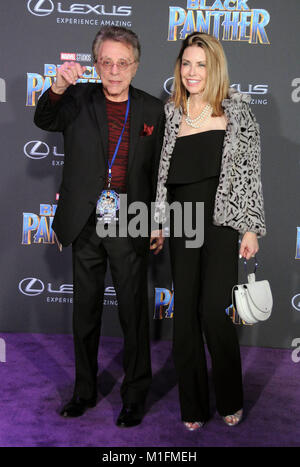 Los Angeles, California, USA. 29th Jan, 2018. (L-R) Singer Frankie Valli and Jacqueline Jacobs attends the World Premiere of Marvel Studios' 'Black Panther' at Dolby Theatre on January 29, 2018 in Los Angeles, California. Photo by Barry King/Alamy Live News Stock Photo