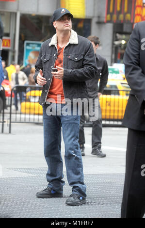 ***FILE PHOTO*** MARK SALLING DEAD OF APPARENT SUICIDE Mark Salling on the set of the TV show 'Glee' in New York City. April 25, 2011. Credit: Dennis Van Tine/MediaPunch Stock Photo