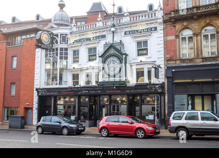 Leeds Yorkshire UK - The Dysons Time Ball Buildings   On the top and front of his premises are two large electric time-balls Stock Photo