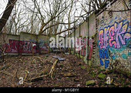 Berlin, The rediscovered piece of the Berlin Wall from 1961,photo Kazimierz Jurewicz, Stock Photo