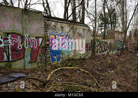 Berlin, The rediscovered piece of the Berlin Wall from 1961,photo Kazimierz Jurewicz, Stock Photo