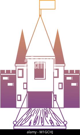 Medieval castle with drawbridge Stock Vector