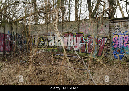 Berlin, The rediscovered piece of the Berlin Wall from 1961,photo Kazimierz Jurewicz, Stock Photo