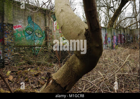 Berlin, The rediscovered piece of the Berlin Wall from 1961,photo Kazimierz Jurewicz, Stock Photo