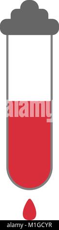 Flat style, blood sample vector icon illustration Stock Vector