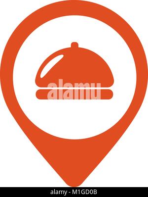 Fod icon restaurant location pin icon vector illustration flat design Stock Vector