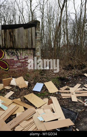 Berlin, The rediscovered piece of the Berlin Wall from 1961,photo Kazimierz Jurewicz, Stock Photo