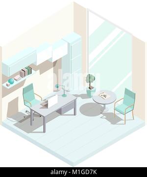 Isometric office interior Stock Vector