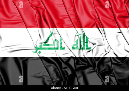 3D Flag of the Iraq. 3D Illustration. Stock Photo