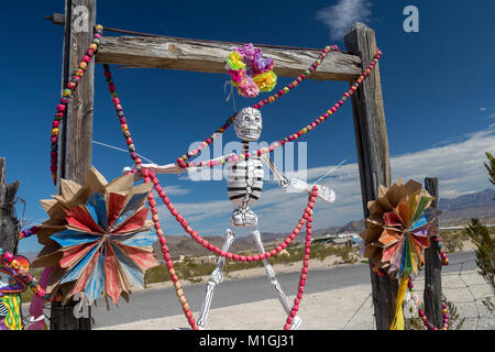 Terlingua, Texas - The Terlingua Cemetery, prepared for the annual Day of the Dead celebration. The cemetery, established in the early 1900s, is the f Stock Photo