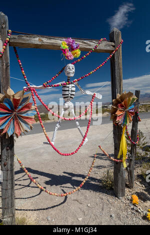 Terlingua, Texas - The Terlingua Cemetery, prepared for the annual Day of the Dead celebration. The cemetery, established in the early 1900s, is the f Stock Photo