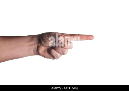Pointing index finger isolated on white background Stock Photo