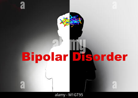 childhood bipolar disorder, safeguarding children and social care, mental illness Stock Photo