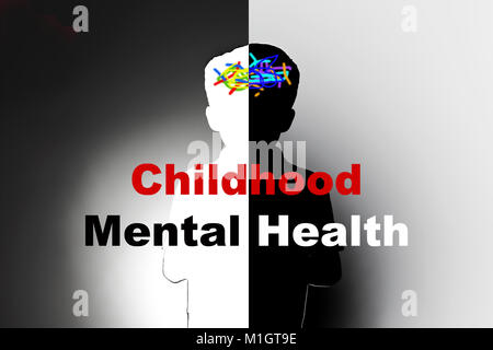 childhood mental health, safeguarding children and social care, mental illness Stock Photo