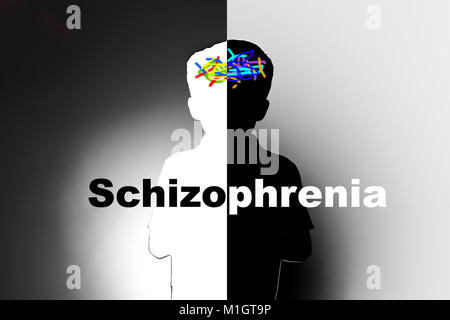 childhood schizophrenia, safeguarding children and social care,mental illness Stock Photo