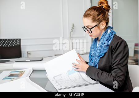 Architect working in the office Stock Photo