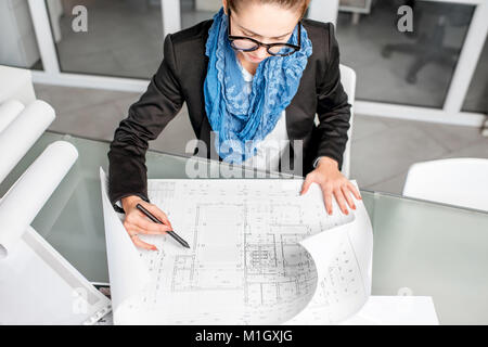 Architect working in the office Stock Photo