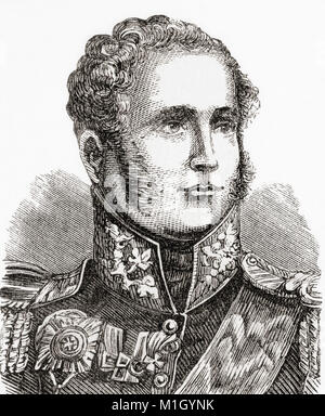 Alexander I, 1777 – 1825.  Emperor of Russia.  From Ward and Lock's Illustrated History of the World, published c.1882. Stock Photo
