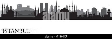 Istanbul city skyline. Vector silhouette illustration Stock Vector