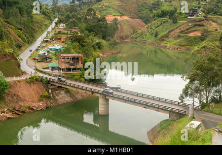 Guatape Dam Landscape in Antioquia . Stock Photo