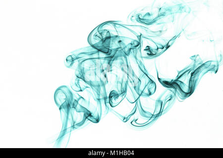 The abstract picture of the smoke. The picture is color inverted and colorized. Stock Photo
