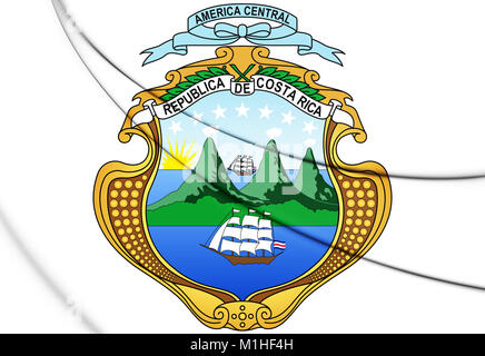 Costa Rica Coat of Arms. 3D Illustration. Stock Photo