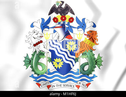 Merseyside County coat of arms, England. 3D Illustration Stock Photo
