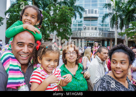 Miami Florida,Carnival Center,for the Performing Arts,Thompson Plaza for the Arts,Free Multicultural Music Festival,festivals,celebration,fair,perform Stock Photo